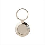 KST11201 Sterling Silver Plated Circle Keyring With Custom Imprint
